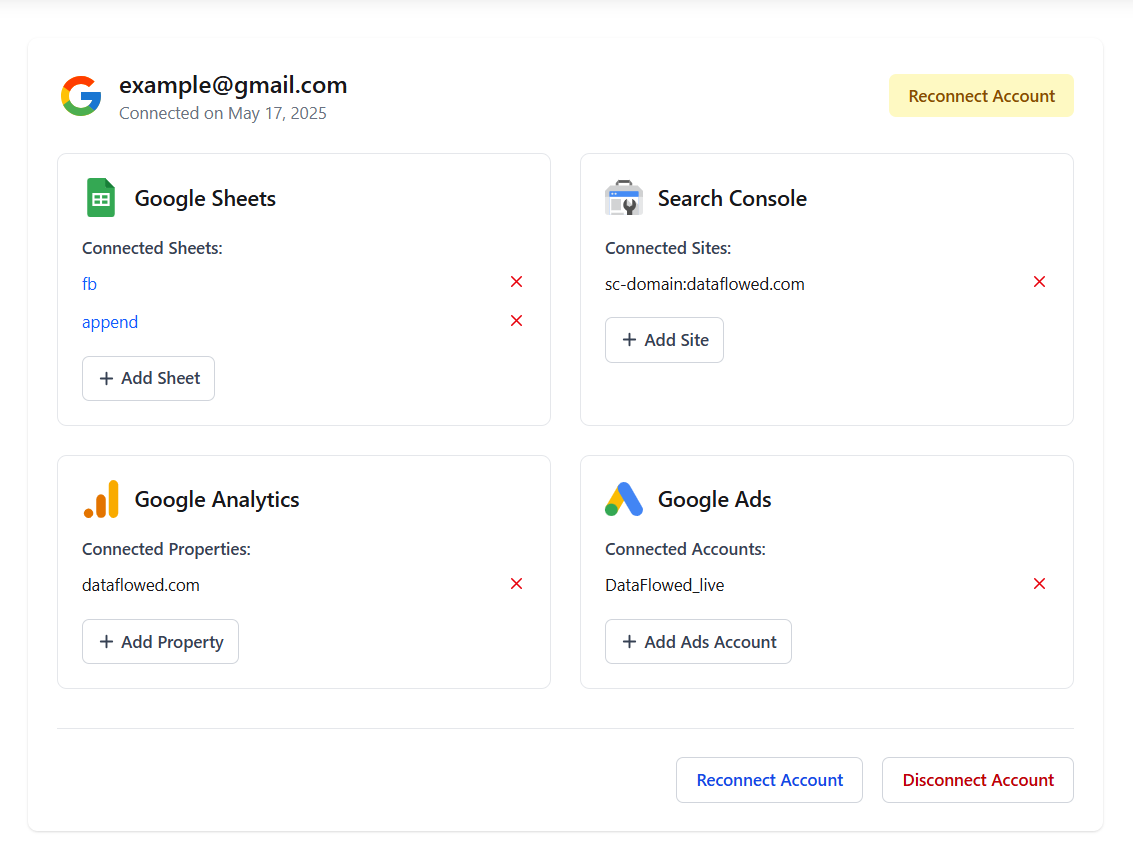 Search Console Section